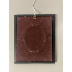 ANTICA MINIATURA ritratto NOBILE DONNA dipinto CORNICE LEGNO EBANIZZATO firmato