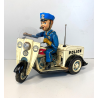 GIOCO LATTA VINTAGE TIN TN TOYS NOMURA Police Patrol Auto Tricycle JAPAN '50/60