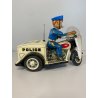 GIOCO LATTA VINTAGE TIN TN TOYS NOMURA Police Patrol Auto Tricycle JAPAN '50/60