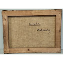 ANTICO QUADRO DIPINTO OLIO TELA Palizzi G. EPOCA 1800 Pastorello Capre PAESAGGIO