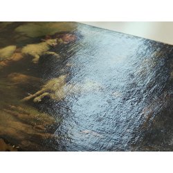 ANTICO QUADRO DIPINTO OLIO TELA Palizzi G. EPOCA 1800 Pastorello Capre PAESAGGIO