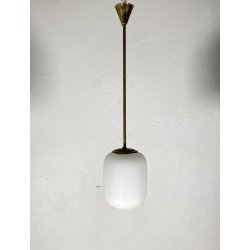 LAMPADARIO PENDENTE SOSPENSIONE VETRO SATINATO METALLO LAMPADA SOFFITTO STILNOVO