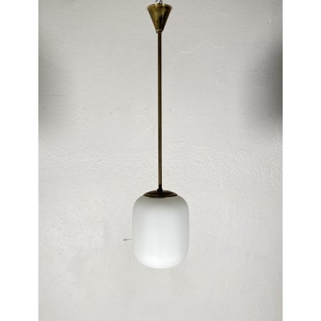 LAMPADARIO PENDENTE SOSPENSIONE VETRO SATINATO METALLO LAMPADA SOFFITTO STILNOVO