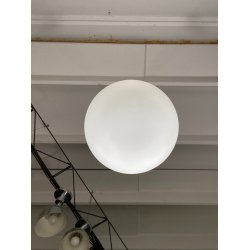 LAMPADARIO PENDENTE SOSPENSIONE VETRO SATINATO METALLO LAMPADA SOFFITTO STILNOVO