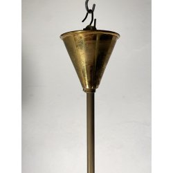 LAMPADARIO PENDENTE SOSPENSIONE VETRO SATINATO METALLO LAMPADA SOFFITTO STILNOVO