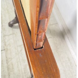 ANTICO RARO COPRICAMINO/PARASCINTILLE LEGNO 1800 RICAMATO ALTEZZA REGOLABILE