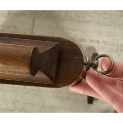 ANTICO RARO COPRICAMINO/PARASCINTILLE LEGNO 1800 RICAMATO ALTEZZA REGOLABILE