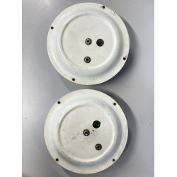 COPPIA APPLIQUE LAMPADA PARETE ROTONDA METALLO VETRO DESIGN MID CENTURY ø 25 cm