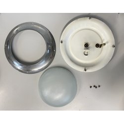 COPPIA APPLIQUE LAMPADA PARETE ROTONDA METALLO VETRO DESIGN MID CENTURY ø 25 cm