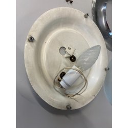 COPPIA APPLIQUE LAMPADA PARETE ROTONDA METALLO VETRO DESIGN MID CENTURY ø 25 cm