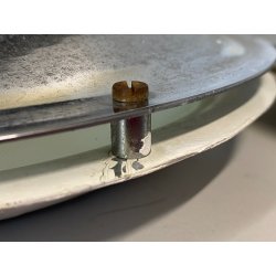 COPPIA APPLIQUE LAMPADA PARETE ROTONDA METALLO VETRO DESIGN MID CENTURY ø 25 cm