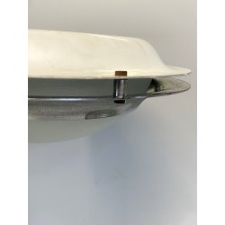 COPPIA APPLIQUE LAMPADA PARETE ROTONDA METALLO VETRO DESIGN MID CENTURY ø 25 cm