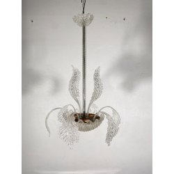 ANTICO LAMPADARIO A FOGLIE BAROVIER & TOSO VETRO MURANO SENZA IMPIANTO ELETTRICO