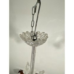 ANTICO LAMPADARIO A FOGLIE BAROVIER & TOSO VETRO MURANO SENZA IMPIANTO ELETTRICO