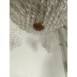 ANTICO LAMPADARIO A FOGLIE BAROVIER & TOSO VETRO MURANO SENZA IMPIANTO ELETTRICO