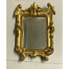 ANTICA piccola CORNICE specchiera DORATA epoca 700 LEGNO SCOLPITO FOGLIA ORO
