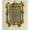 ANTICA piccola CORNICE specchiera DORATA epoca 700 LEGNO SCOLPITO FOGLIA ORO