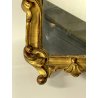 ANTICA piccola CORNICE specchiera DORATA epoca 700 LEGNO SCOLPITO FOGLIA ORO
