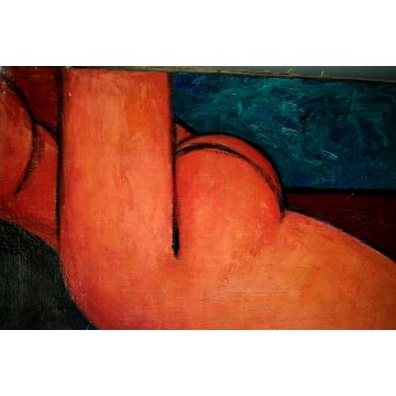 QUADRO DIPINTO OLIO TELA NUDO FEMINILE DESIGN ASTRATTISMO ESPRESSIONISMO MODERNO