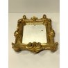 ANTICA piccola CORNICE specchiera DORATA epoca 700 LEGNO SCOLPITO FOGLIA ORO