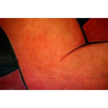 QUADRO DIPINTO OLIO TELA NUDO FEMINILE DESIGN ASTRATTISMO ESPRESSIONISMO MODERNO