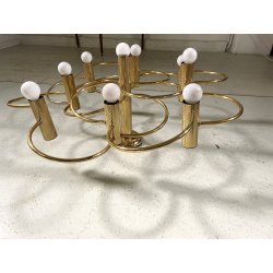 LAMPADARIO VINTAGE CEILING WALL LAMP DESIGN G. Sciolari OTTONE 9 LUCI ø 75cm '70