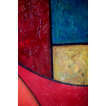 QUADRO DIPINTO OLIO TELA NUDO FEMINILE DESIGN ASTRATTISMO ESPRESSIONISMO MODERNO