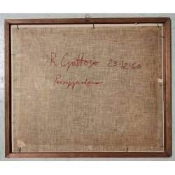 ANTICO QUADRO DIPINTO OLIO TELA epoca 1960 PAESAGGIO ALPINO Montagne Neve Lago