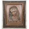 ANTICO QUADRO BASSORILIEVO RAME Madonna Addolorata EPOCA 1900 ICONA Liberty