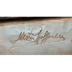 ANTICO QUADRO BASSORILIEVO RAME Madonna Addolorata EPOCA 1900 ICONA Liberty