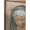ANTICO QUADRO BASSORILIEVO RAME Madonna Addolorata EPOCA 1900 ICONA Liberty