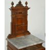 ANTICA COPPIA COMODINI liberty LEGNO NOCE MARMO originale 1900 OLD NIGHTSTANDS