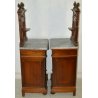 ANTICA COPPIA COMODINI liberty LEGNO NOCE MARMO originale 1900 OLD NIGHTSTANDS