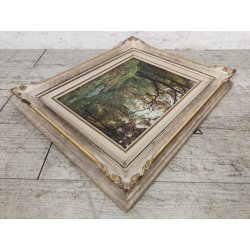 QUADRO DIPINTO OLIO Artino Giroldi PAESAGGIO BOSCO AUTUNNO Lago Maggiore CORNICE