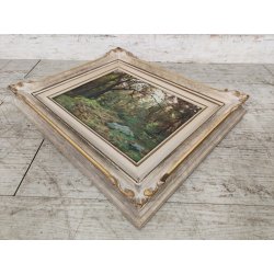 QUADRO DIPINTO OLIO Artino Giroldi PAESAGGIO BOSCO AUTUNNO Lago Maggiore CORNICE