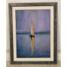 QUADRO DIPINTO olio tavola Carlo Monti BARCA a VELA Riflesso nel Lago MAGGIORE