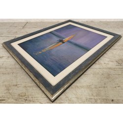 QUADRO DIPINTO olio tavola Carlo Monti BARCA a VELA Riflesso nel Lago MAGGIORE