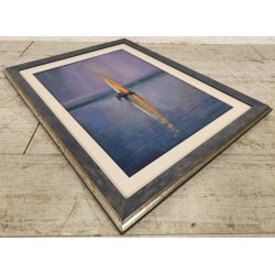 QUADRO DIPINTO olio tavola Carlo Monti BARCA a VELA Riflesso nel Lago MAGGIORE