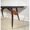TAVOLO PRANZO DESIGN ANNI 60 Vittorio Dassi LEGNO OTTONE VETRO TABLE VINTAGE