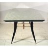 TAVOLO PRANZO DESIGN ANNI 60 Vittorio Dassi LEGNO OTTONE VETRO TABLE VINTAGE