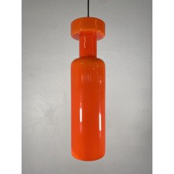 LAMPADARIO PENDENTE SOSPENSIONE VETRO INCAMICIATO ARANCIONE BIANCO MID CENTURY