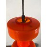 LAMPADARIO PENDENTE SOSPENSIONE VETRO INCAMICIATO ARANCIONE BIANCO MID CENTURY