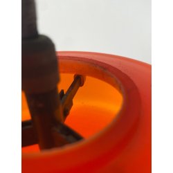 LAMPADARIO PENDENTE SOSPENSIONE VETRO INCAMICIATO ARANCIONE BIANCO MID CENTURY