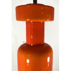 LAMPADARIO PENDENTE SOSPENSIONE VETRO INCAMICIATO ARANCIONE BIANCO MID CENTURY