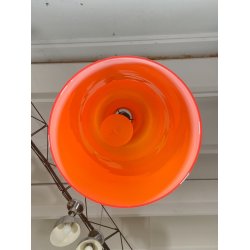 LAMPADARIO PENDENTE SOSPENSIONE VETRO INCAMICIATO ARANCIONE BIANCO MID CENTURY