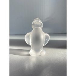 FIGURA CRISTALLO ANATRA CRYSTAL FROSTED DUCK Sevres FRANCE PAPERWEIGHT 7 cm/h