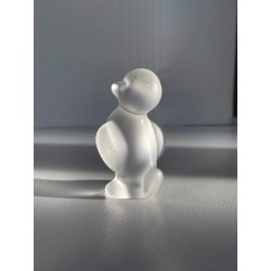 FIGURA CRISTALLO ANATRA CRYSTAL FROSTED DUCK Sevres FRANCE PAPERWEIGHT 7 cm/h