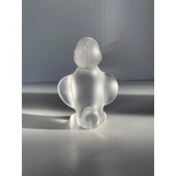 FIGURA CRISTALLO ANATRA CRYSTAL FROSTED DUCK Sevres FRANCE PAPERWEIGHT 7 cm/h