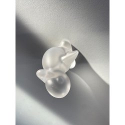 FIGURA CRISTALLO ANATRA CRYSTAL FROSTED DUCK Sevres FRANCE PAPERWEIGHT 7 cm/h