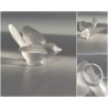 FIGURA CRISTALLO UCCELLO BIRD FROSTED CRYSTAL Sevres FRANCE PAPERWEIGHT 7 cm/h